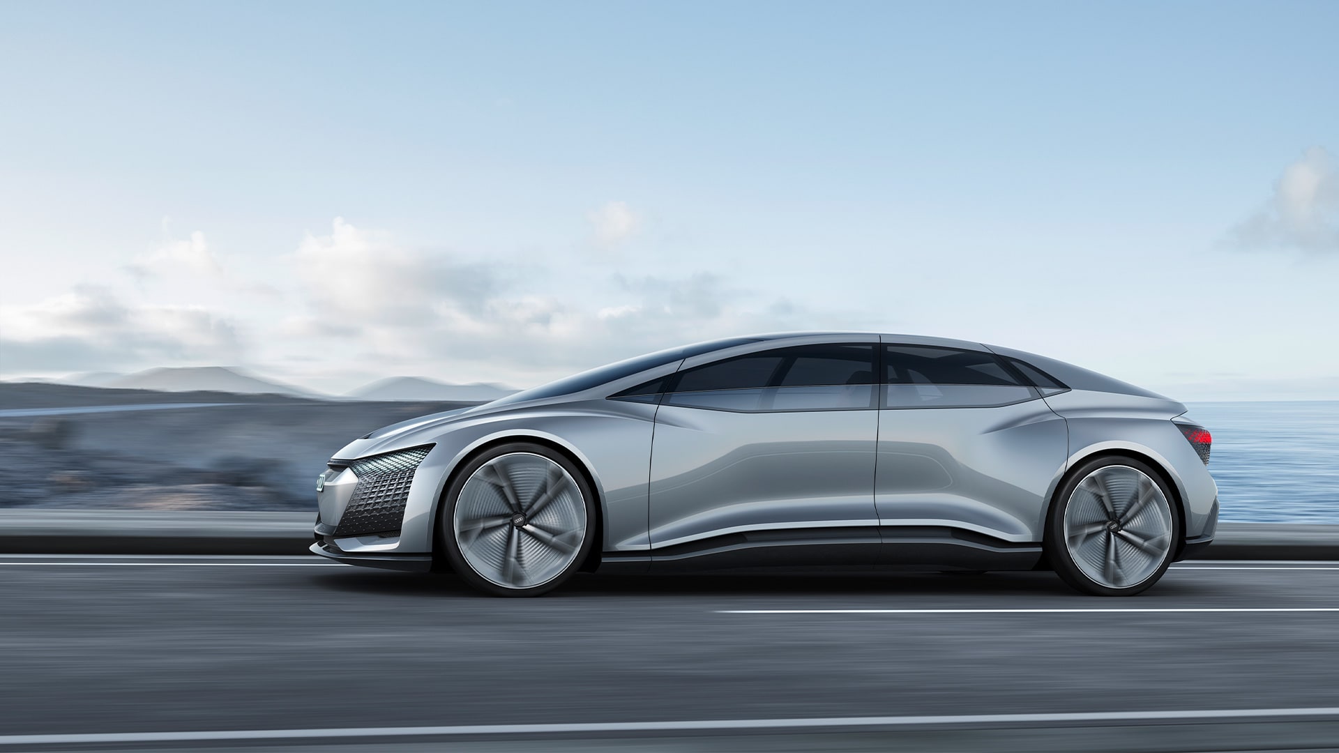 Foto del prototipo Audi AI:CON que presenta una visión de futuro de un vehículo de conducción autónoma de nivel 5.